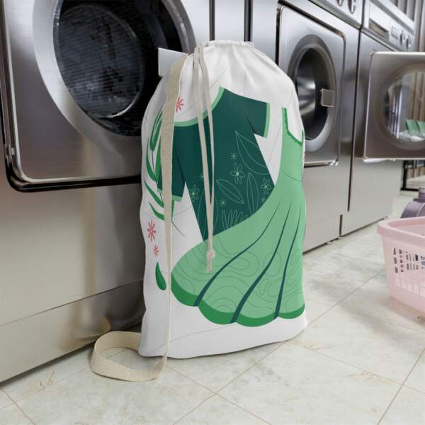 Green Dresses Laundry Bag — Floral Hanging Laundry Tote - GIFTZ For Your Loved Ones