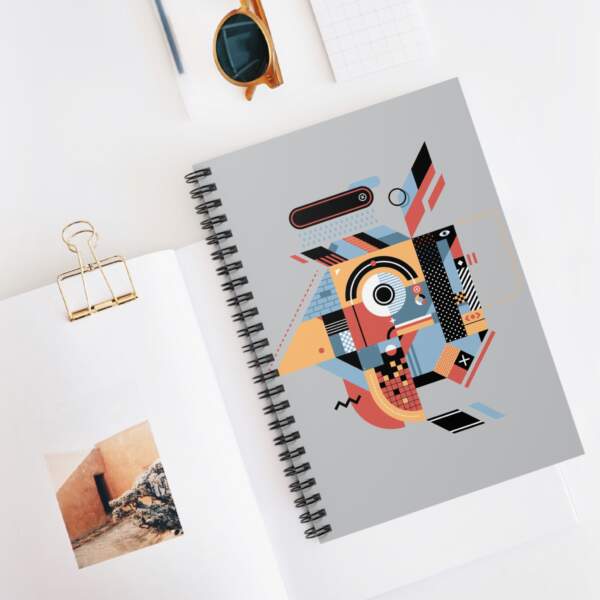 Geometric Abstract Spiral Notebook — Modern Colorful Pattern (Ruled) - GIFTZ For Your Loved Ones