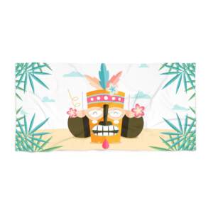 Tropical Tiki Beach Towel - Fun Summer Design for Pool and Beach Days - GIFTZ For Your Loved Ones