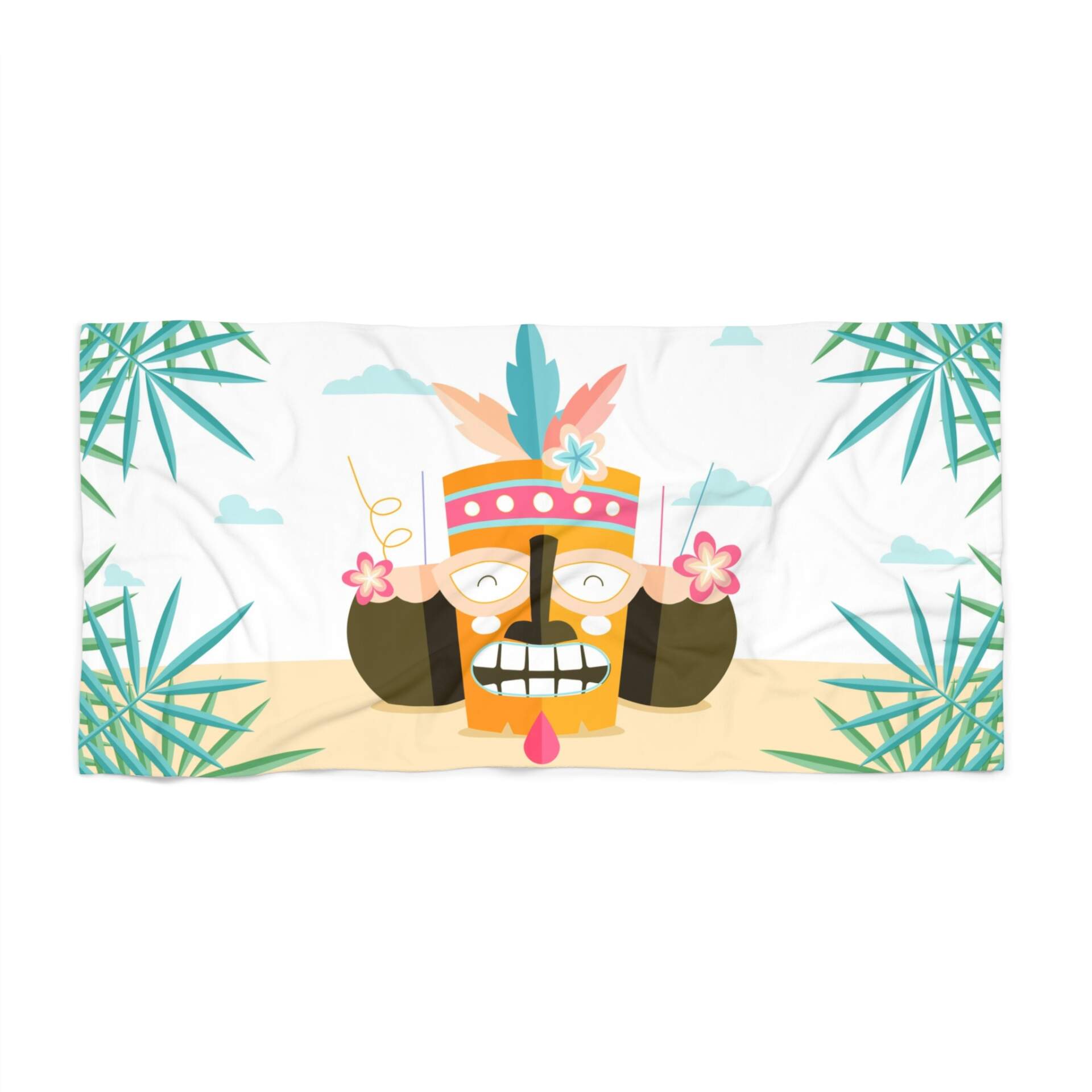 Tropical Tiki Beach Towel - Fun Summer Design for Pool and Beach Days - GIFTZ For Your Loved Ones