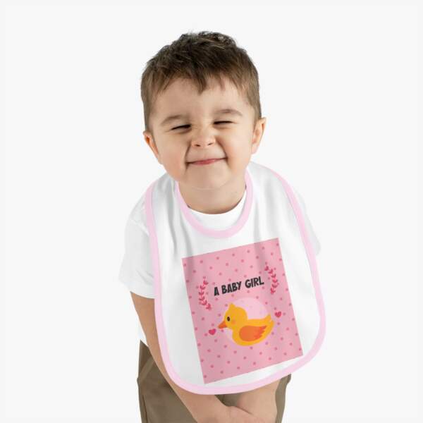 Pink Duck Baby Bib – “A Baby Girl” Newborn Feeding Bib, Cute Gender Reveal & Baby Shower - GIFTZ For Your Loved Ones