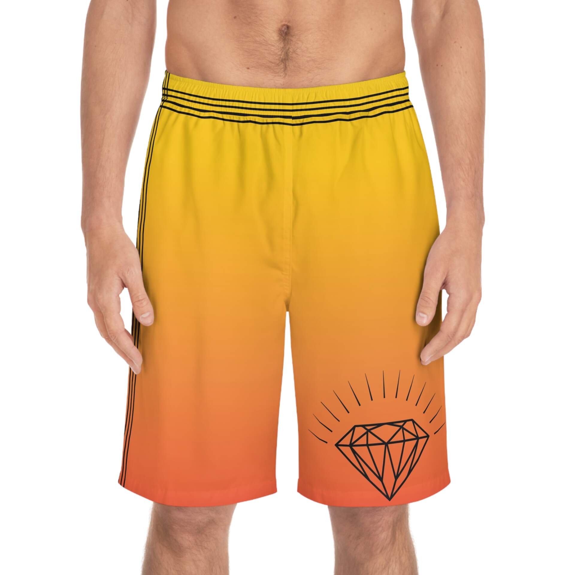 Diamond Sunset Men’s Board Shorts – Perfect Summer Gift for Him - GIFTZ For Your Loved Ones