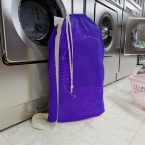 Laundry Bag - Purple Laundry Cycle Print Drawstring Bag - GIFTZ For Your Loved Ones