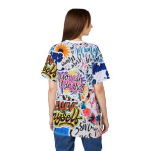 Motivational All-Over Print Tee — "Believe Myself" Inspirational Graphic Shirt - GIFTZ For your loved ones