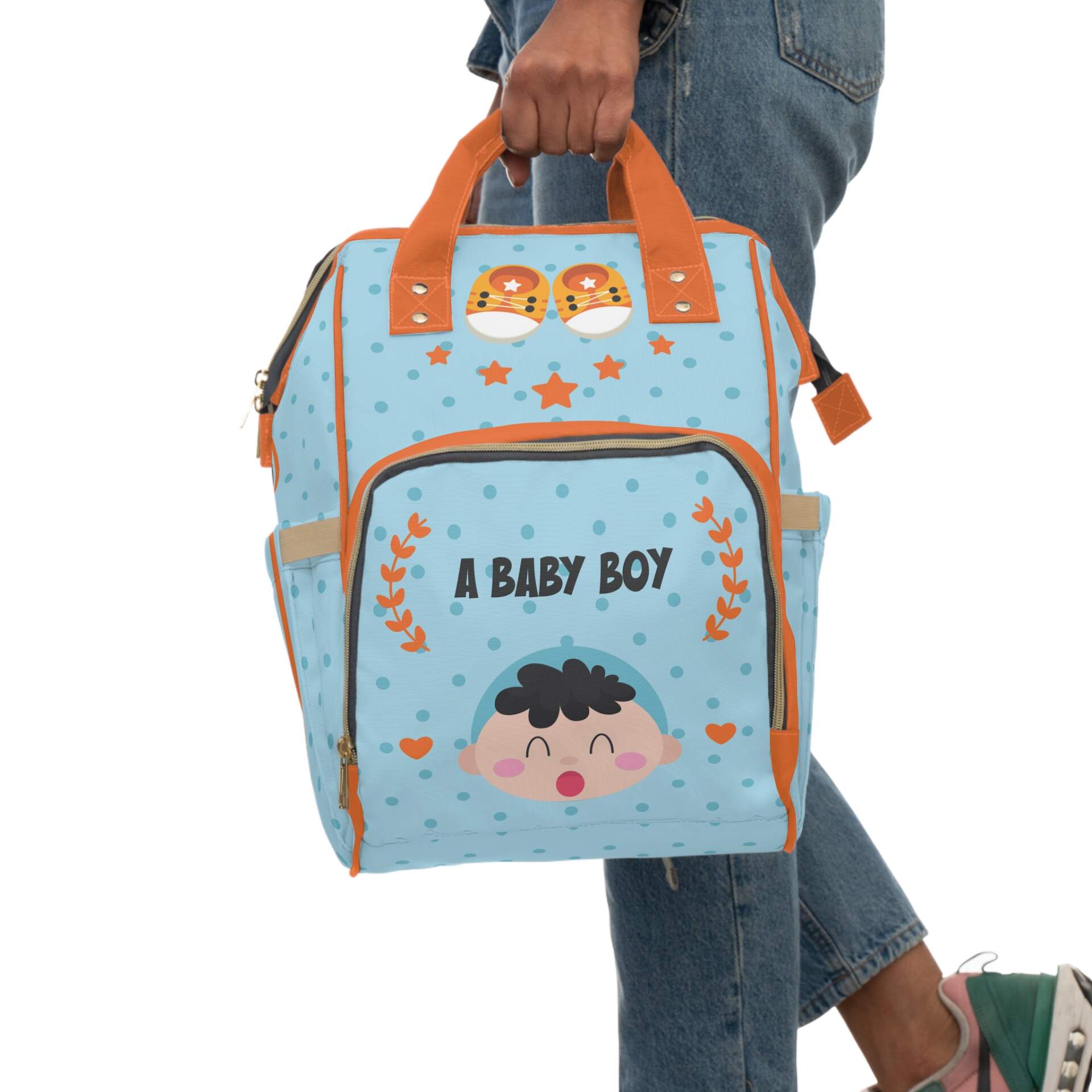 Cute Baby Boy Multifunctional Diaper Backpack | Stylish & Practical for New Parents - GIFTZ For Your Loved Ones