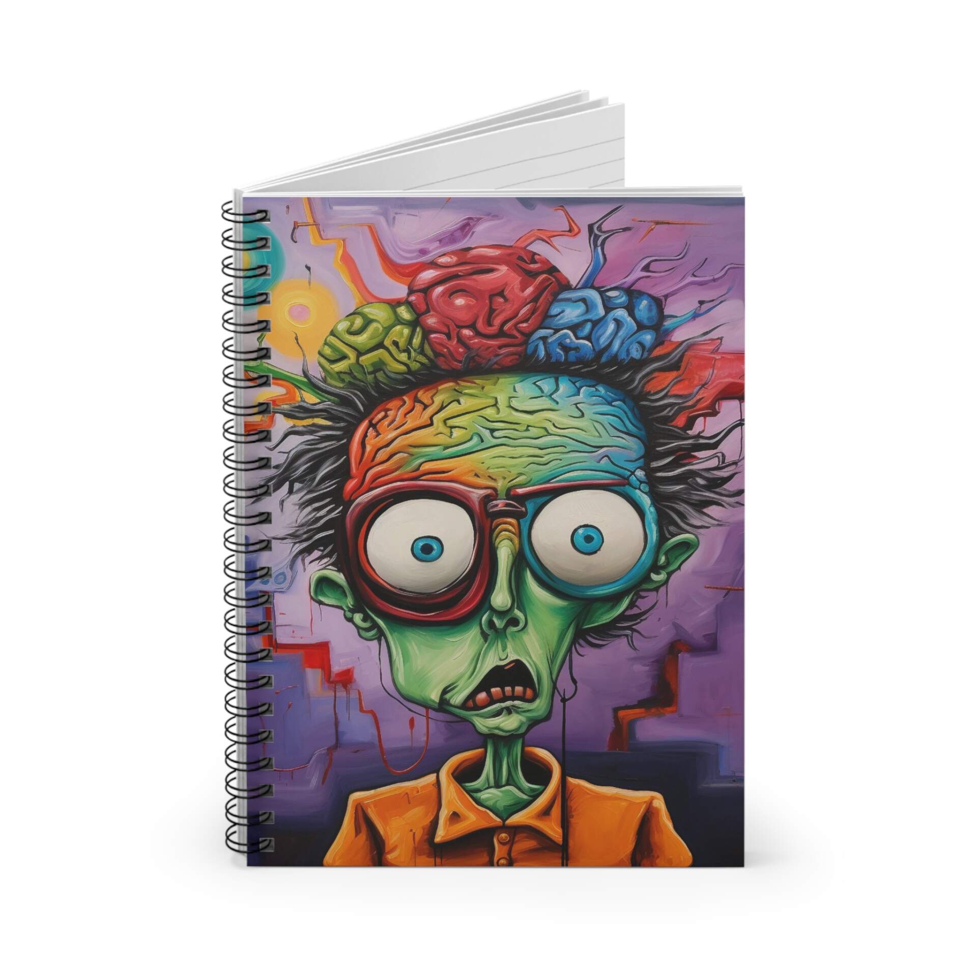 Spiral Notebook — Colorful Mad Scientist Brain Art (Ruled) - GIFTZ For Your Loved Ones
