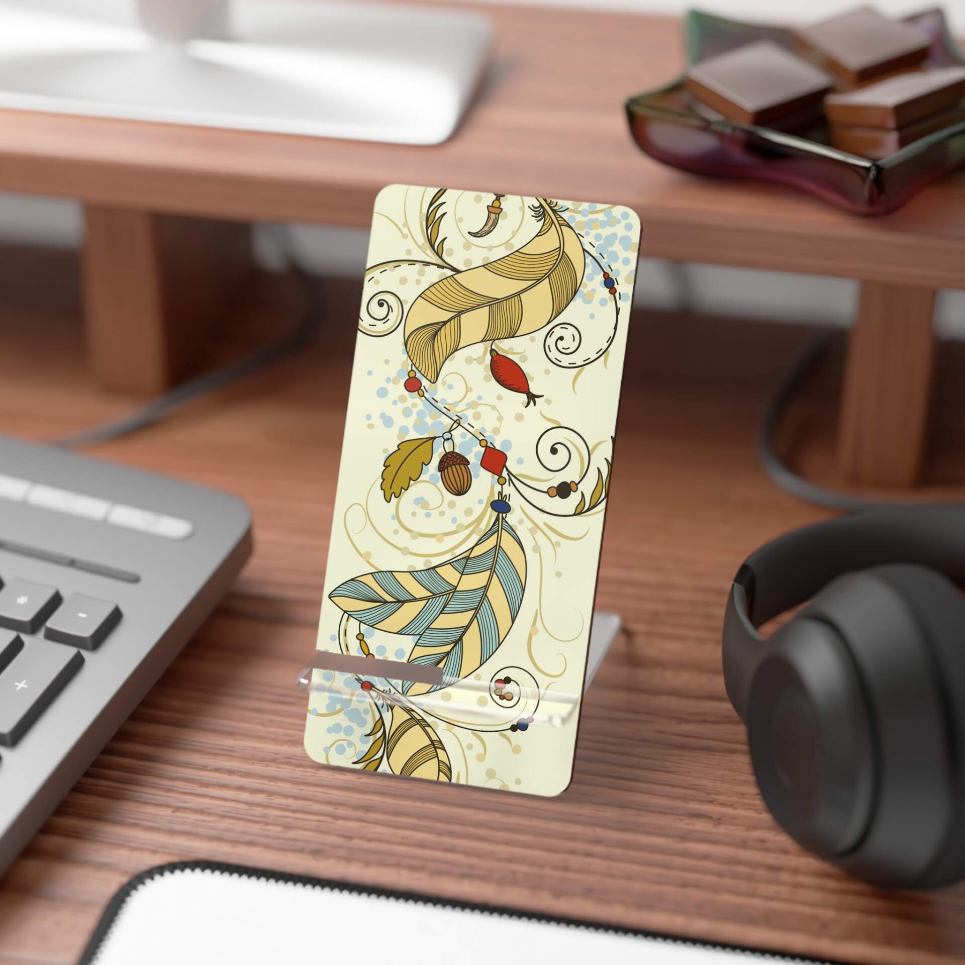 Decorative Smartphone Stand - Artistic Leaf Design - GIFTZ For Your Loved Ones