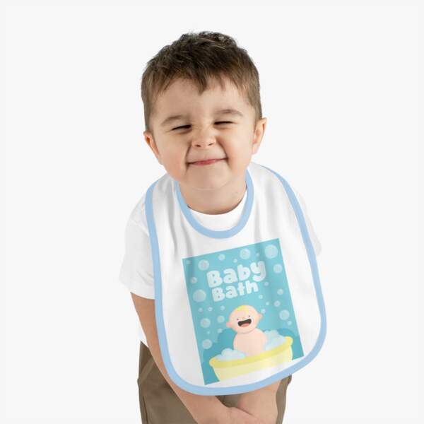 Baby Bath Bib — Cute Blue Baby Bathtime Feeding Bib - GIFTZ For Your Loved Ones