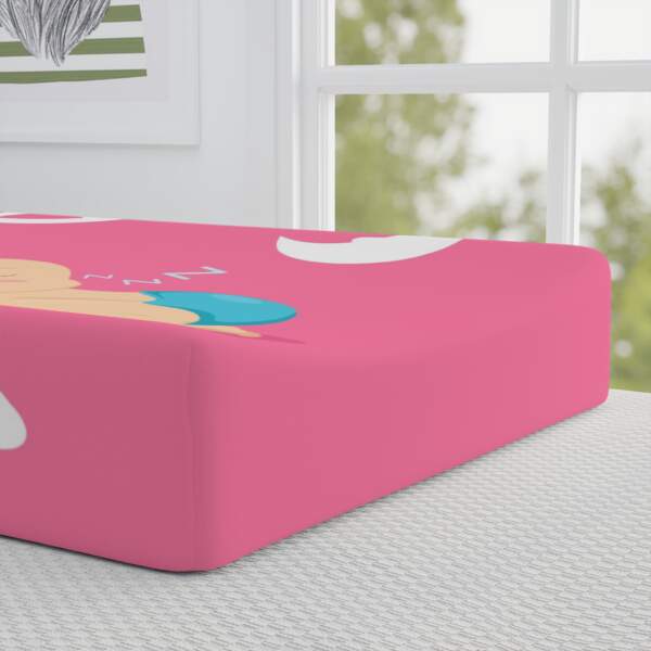 Girls' Baby Changing Pad Cover - Adorable Pink Design with Sleeping Baby Theme - GIFTZ For Your Loved Ones