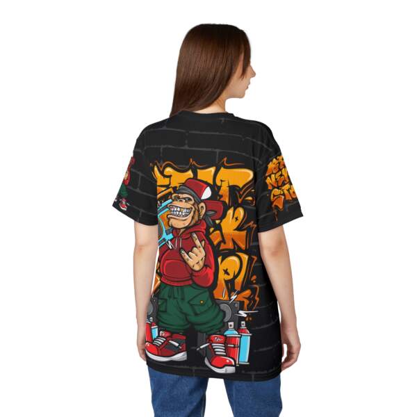 Streetwear Graphic Tee — Boombox Monkey Hip-Hop Design on Brick Wall - GIFTZ For Your Loved Ones