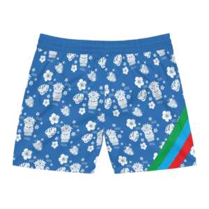 Tiki Floral Swim Shorts — Blue Hawaiian AOP Men’s Beach Trunks - GIFTZ For Your Loved Ones