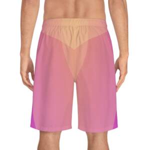 Men's Gradient Pink Board Shorts — Retro Sunset Surf Trunks - GIFTZ For Your Loved Ones