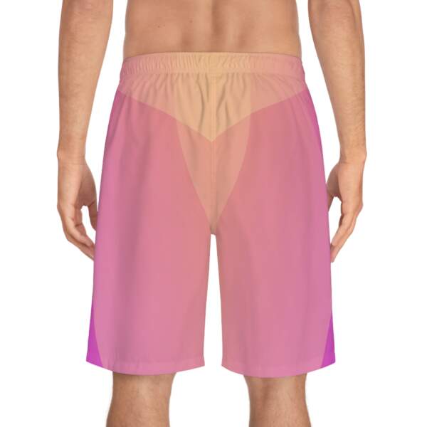 Men's Gradient Pink Board Shorts — Retro Sunset Surf Trunks - GIFTZ For Your Loved Ones