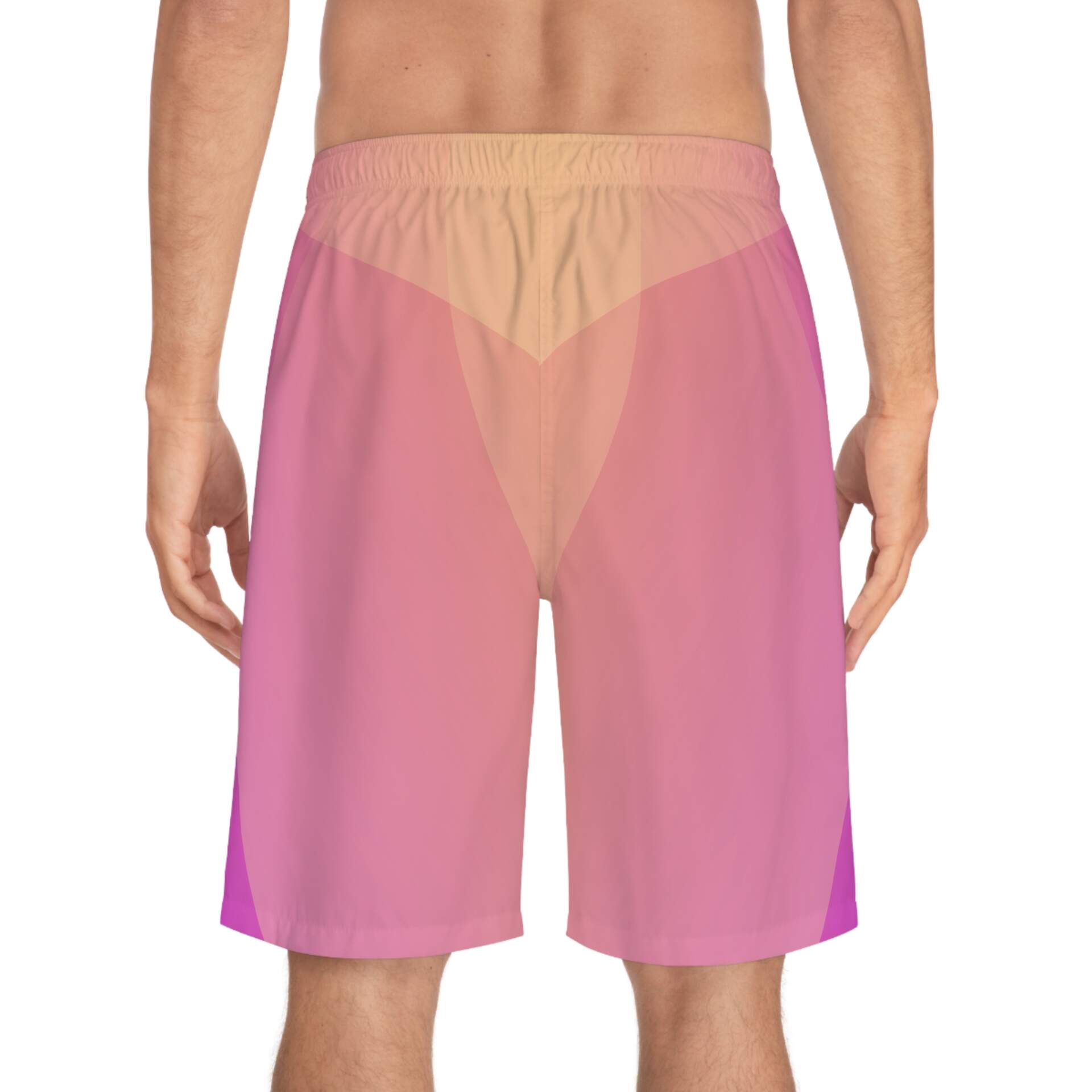 Men's Gradient Pink Board Shorts — Retro Sunset Surf Trunks - GIFTZ For Your Loved Ones