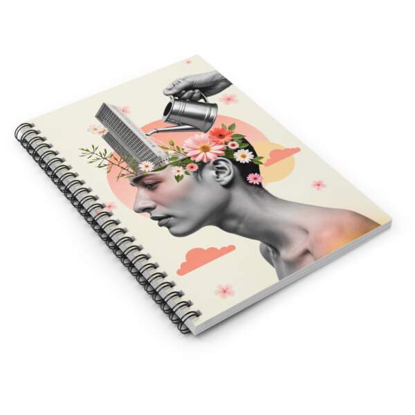 Surreal Floral Mind Spiral Notebook — Watering Can & Flowers Art Journal - GIFTZ For Your Loved Ones