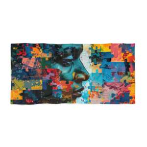 Colorful Puzzle Pattern Beach Towel for Summer Relaxation - GIFTZ For Your Loved Ones
