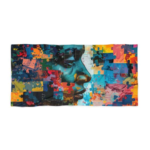 Colorful Puzzle Pattern Beach Towel for Summer Relaxation - GIFTZ For Your Loved Ones