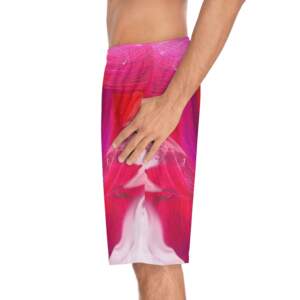 Men’s Abstract Pink Swirl Board Shorts – Trendy Summer Gift for Him - GIFTZ For Your Loved Ones
