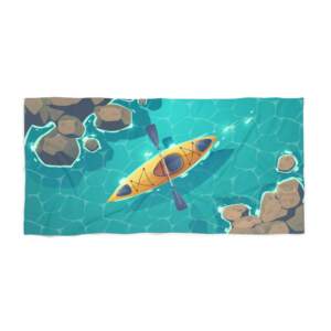Kayaking Adventure Beach Towel - Vibrant Water Color Design for Summer Fun - GIFTZ For Your Loved Ones