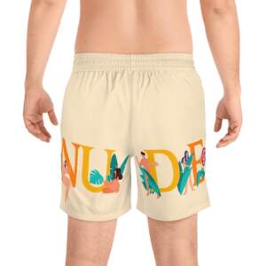 Swim Shorts - 'N**E' Tropical Graphic Men's Mid-Length Swim Trunks - GIFTZ For Your Loved Ones
