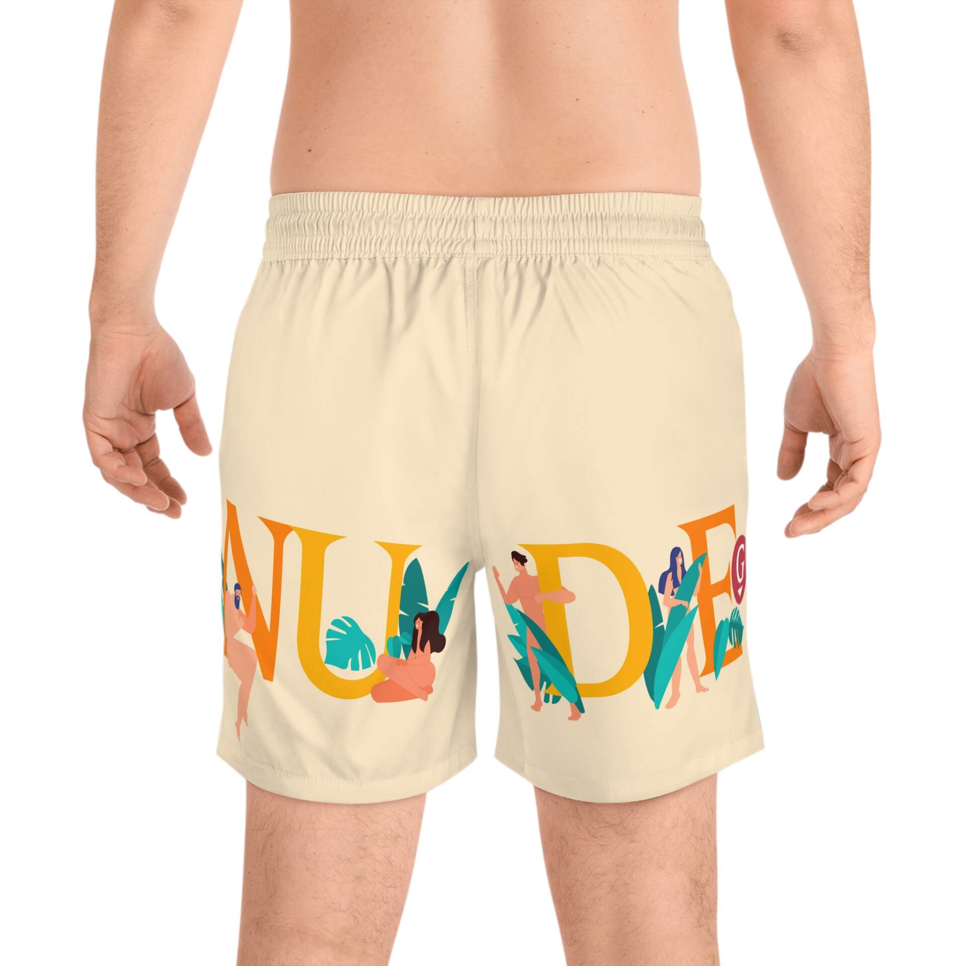 Swim Shorts - 'N**E' Tropical Graphic Men's Mid-Length Swim Trunks - GIFTZ For Your Loved Ones