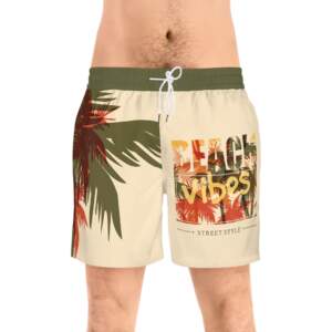 Beach Vibes Men’s AOP Swim Shorts – The Perfect Beachwear Gift for Him - GIFTZ For Your Loved Ones