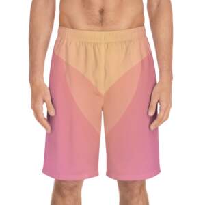 Men's Gradient Pink Board Shorts — Retro Sunset Surf Trunks - GIFTZ For Your Loved Ones