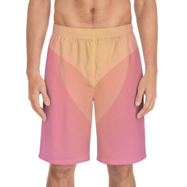 Men's Gradient Pink Board Shorts — Retro Sunset Surf Trunks - GIFTZ For Your Loved Ones