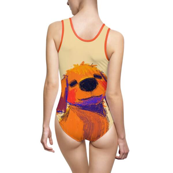 Smiling Otter One-Piece Swimsuit — Bright Retro Beachwear - GIFTZ For Your Loved Ones