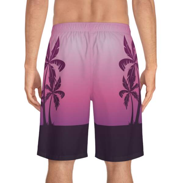 Board Shorts — Pink Sunset Palm Tree Swim Trunks - GIFTZ For your loved ones