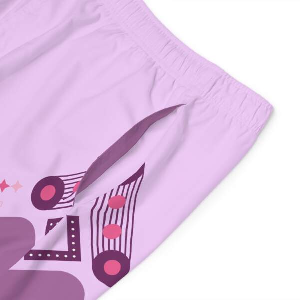 Purple Geometric Board Shorts — Men's Retro Pattern Swim Trunks - GIFTZ For your loved ones