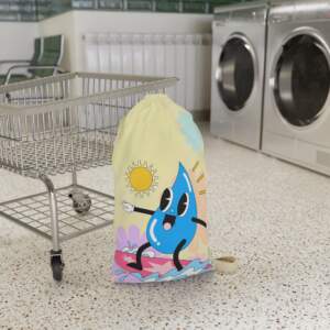 Surfing Water Drop Laundry Bag — Cute Cartoon Laundry Sack for Kids & Beach Lovers - GIFTZ For Your Loved Ones