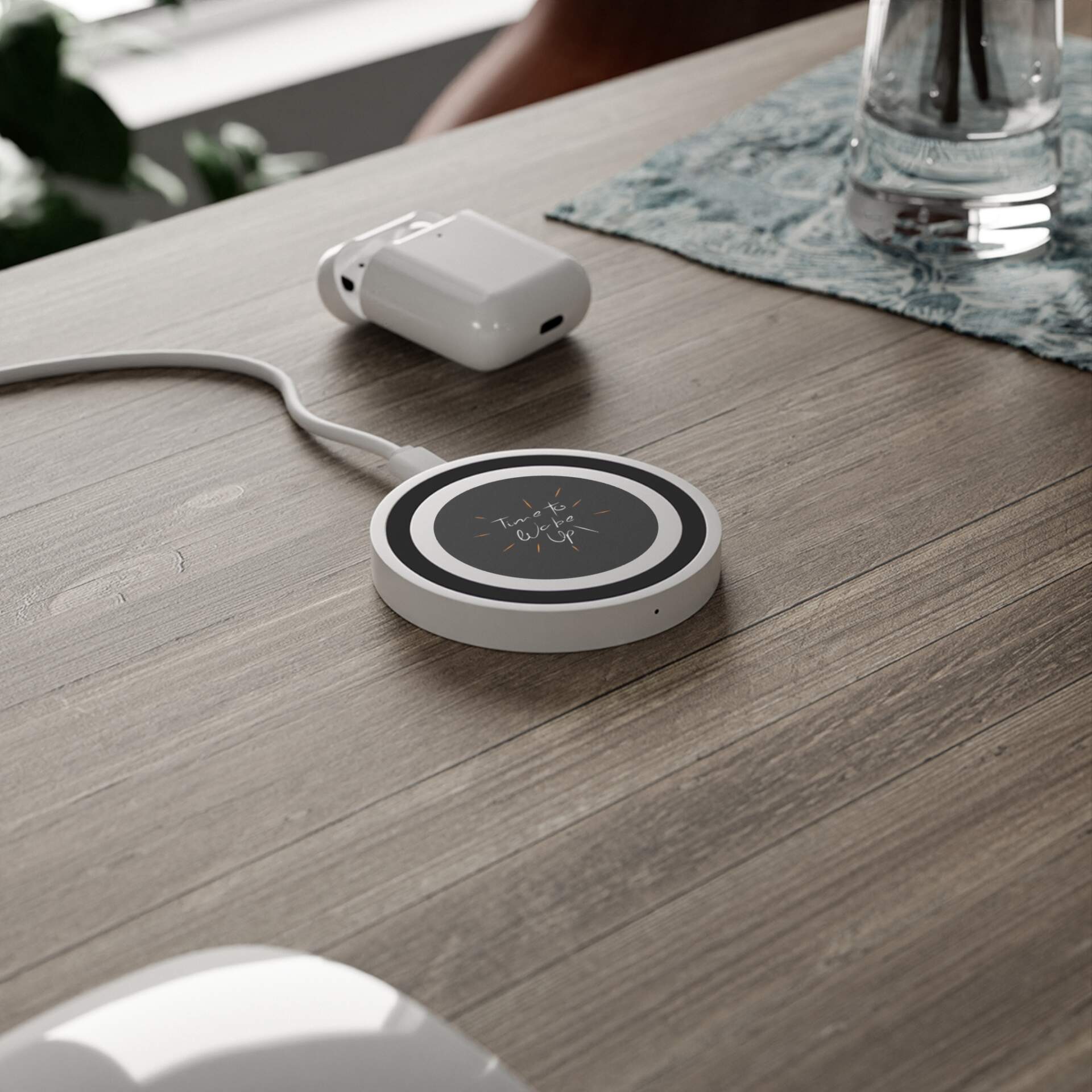 Wireless Charging Pad - 'Time to Wake Up' Design - GIFTZ For Your Loved Ones