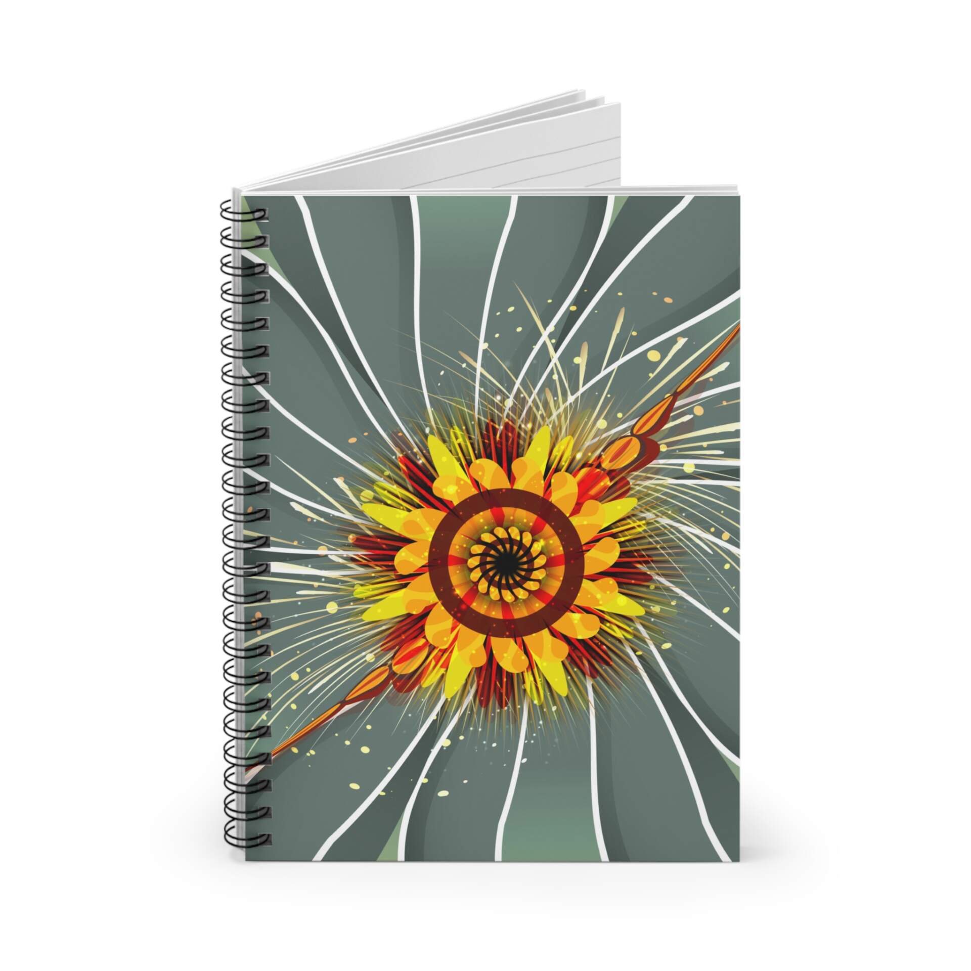 Sunburst Floral Spiral Notebook — Ruled Journal for Notes & Sketches - GIFTZ For Your Loved Ones