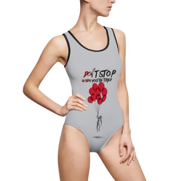 Don’t Stop When You’re Tired One-Piece Swimsuit — Motivational Red Balloon Swimwear - GIFTZ For your loved ones