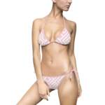 Pink Geometric Triangle Bikini — Women’s Tie Side Swimwear - GIFTZ For Your Loved Ones