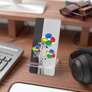 Floral Mobile Display Stand for Smartphones - Colorful Flower Design - GIFTZ For Your Loved Ones