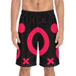 Retro Neon Circle & Cross Swim Trunks - Board Shorts - GIFTZ For Your Loved Ones