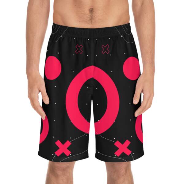 Retro Neon Circle & Cross Swim Trunks - Board Shorts - GIFTZ For Your Loved Ones