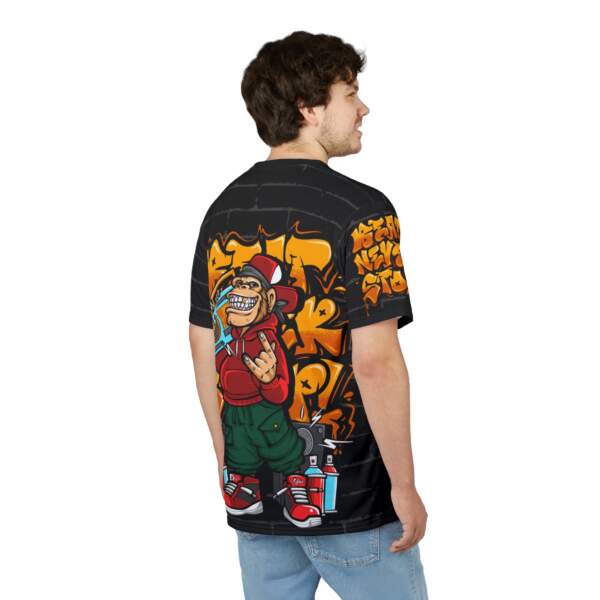 Streetwear Graphic Tee — Boombox Monkey Hip-Hop Design on Brick Wall - GIFTZ For Your Loved Ones