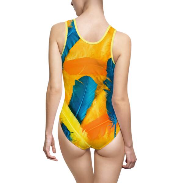 Tropical Feather Print One-Piece Swimsuit - GIFTZ For Your Loved Ones