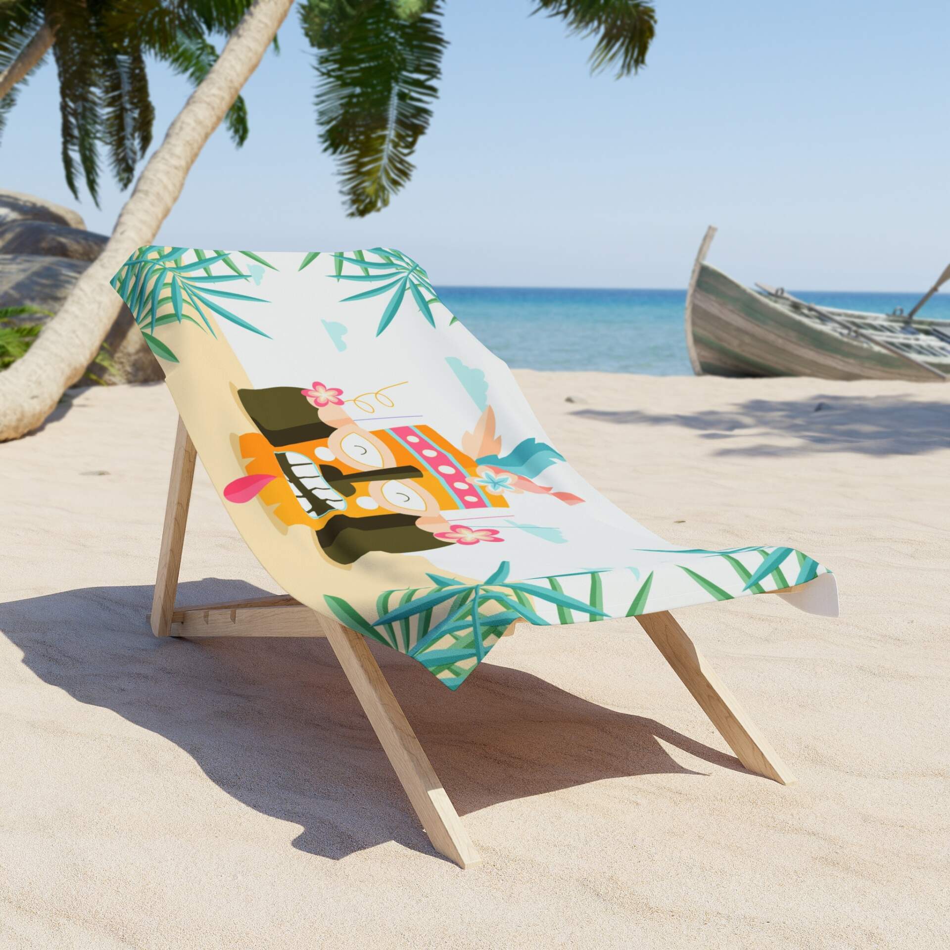 Tropical Tiki Beach Towel - Fun Summer Design for Pool and Beach Days - GIFTZ For Your Loved Ones