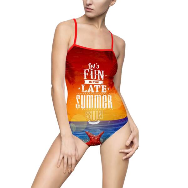 Late Summer Fun Women's One-Piece Swimsuit — 'Let's Fun in the Late Summer Sun' Beach Bathing - GIFTZ For Your Loved Ones