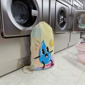 Surfing Water Drop Laundry Bag — Cute Cartoon Laundry Sack for Kids & Beach Lovers - GIFTZ For Your Loved Ones