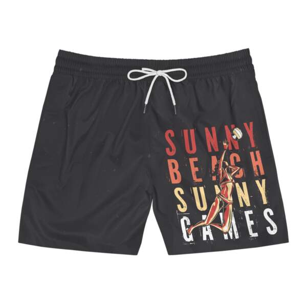 Sunny Beach Swim Shorts — Retro Pinup Graphic Men’s Swim Trunks - GIFTZ For Your Loved Ones