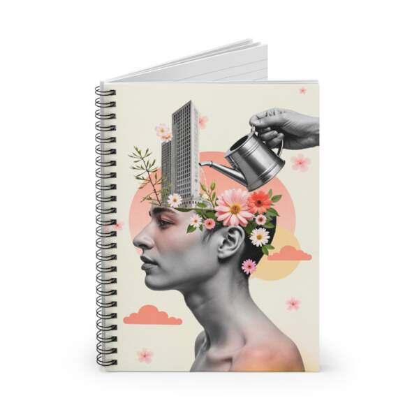 Surreal Floral Mind Spiral Notebook — Watering Can & Flowers Art Journal - GIFTZ For Your Loved Ones