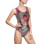 Mermaid Art One-Piece Swimsuit — Vintage Red-Head Sea Nymph Print - GIFTZ For Your Loved Ones