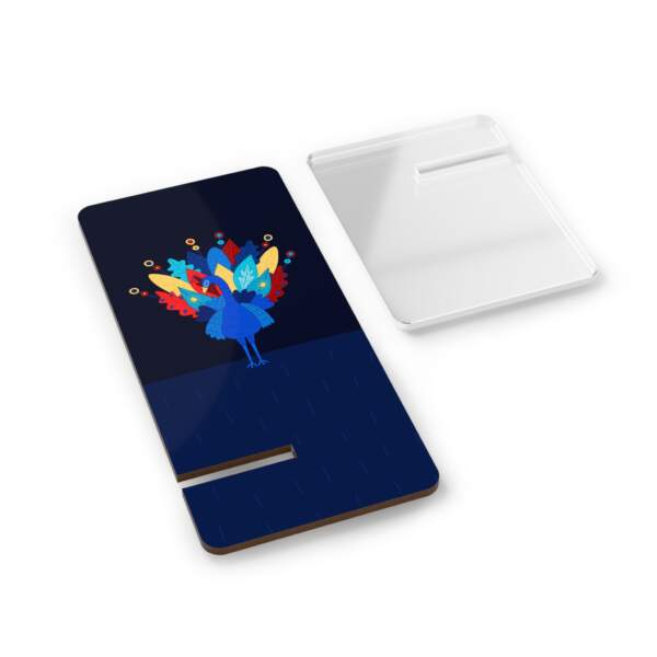 Vibrant Peacock Smartphone Display Stand – Artistic Vector Design for Desk or Gift - GIFTZ For Your Loved Ones