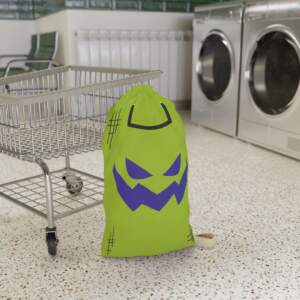 Halloween Jack-O'-Lantern Laundry Bag — Green Trick-or-Treat Storage - GIFTZ For Your Loved Ones