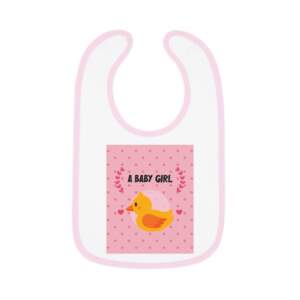 Pink Duck Baby Bib – “A Baby Girl” Newborn Feeding Bib, Cute Gender Reveal & Baby Shower - GIFTZ For Your Loved Ones